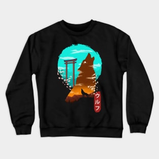 Japanese wolf Crewneck Sweatshirt